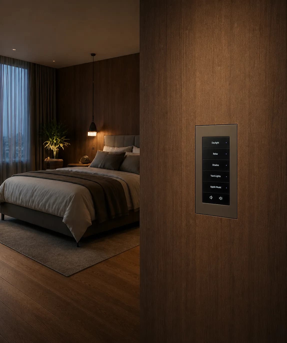 Sala premium com acabamento Box AV flush, sóbrio
